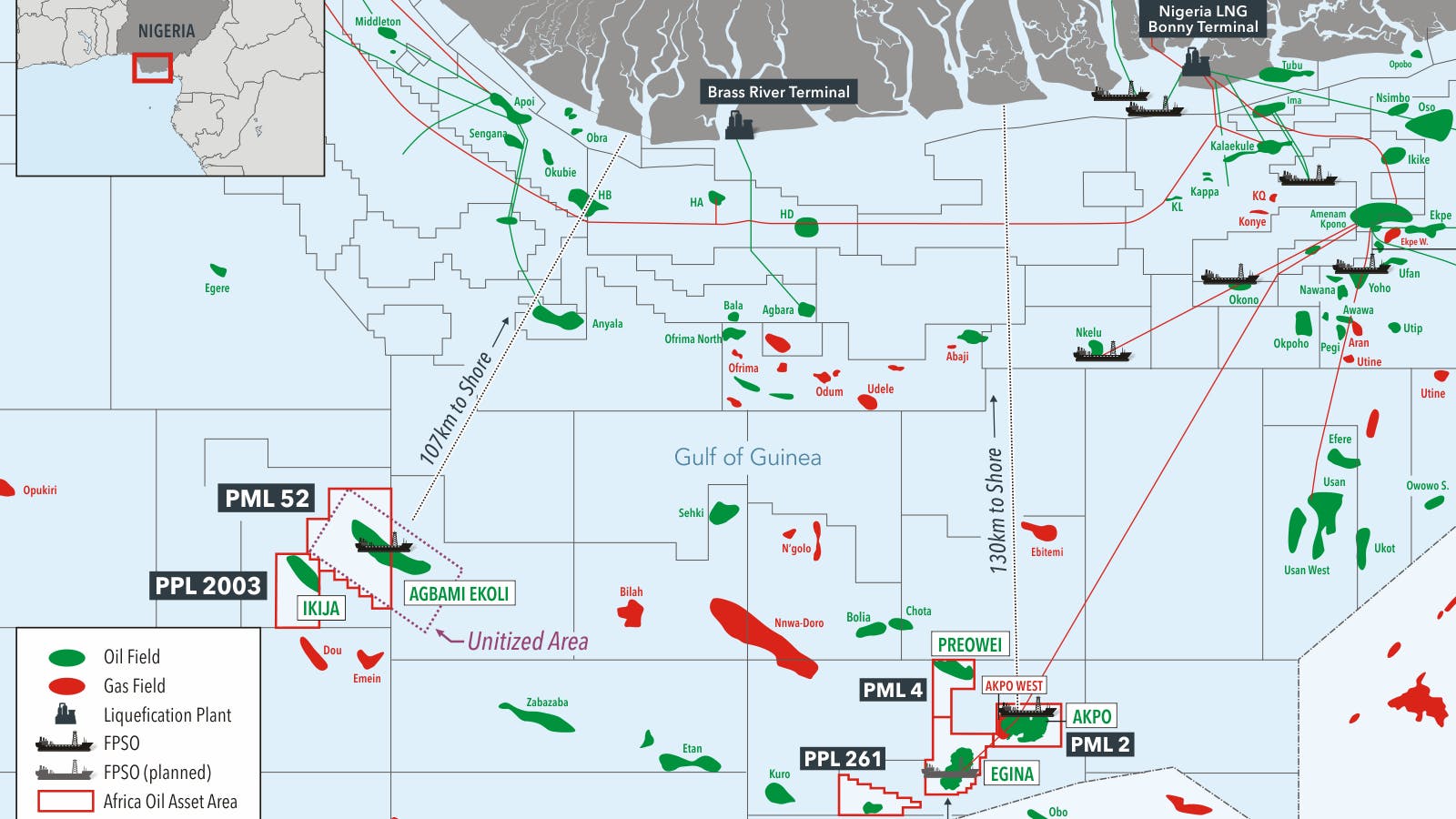 Africa Oil's Nigeria regional map, May 2024