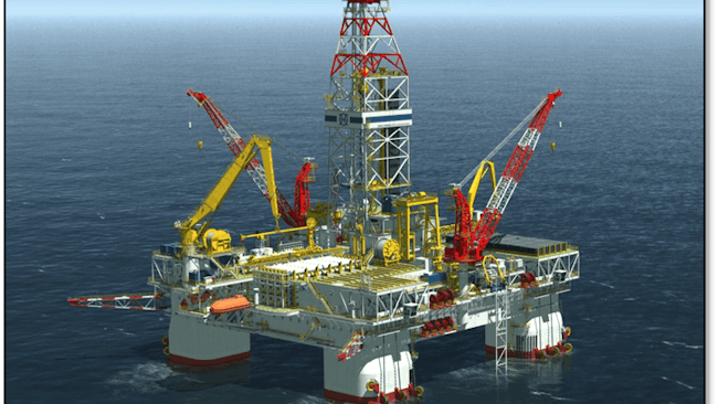 Artistic representation of Friede & Goldman's ExD 1000M semisubmersible rig design.