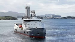 The construction service operation vessel (CSOV) Olympic Boreas. The construction service operation vessel (CSOV) Olympic Boreas.