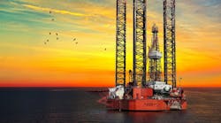 jackup at sunset flock of geese jackup at sunset flock of geese