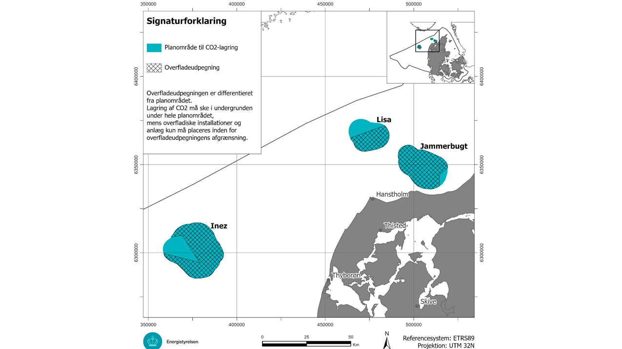 Map of planning area for CO2 storage