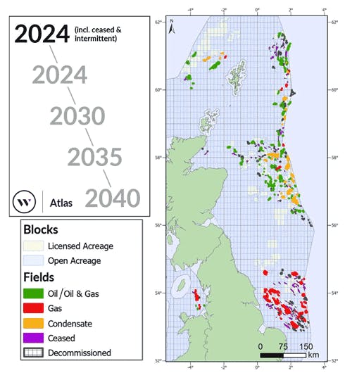 Westwood’s forecast of fields in production in 2024, 2030, 2035 and 2040, based on current investment plans