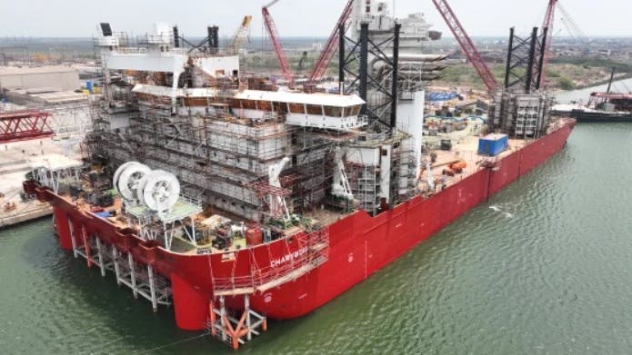 Charybdis offshore wind installation vessel begins sea trials Charybdis offshore wind installation vessel begins sea trials