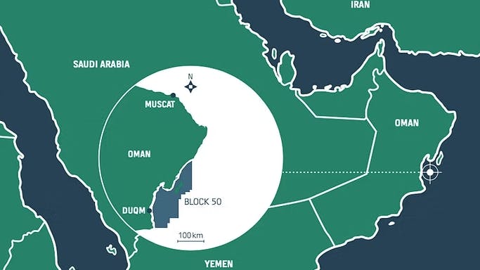 Masirah Oil's offshore Oman map