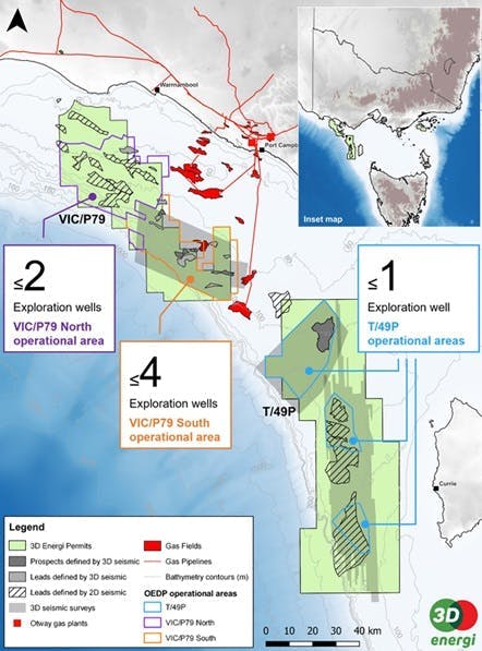Otway Exploration Drilling Program operational areas Otway Exploration Drilling Program operational areas