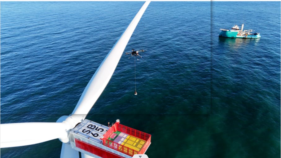 UAV performs a cargo delivery