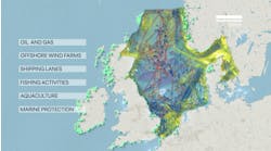 North Sea basin illustration multiple activities combined North Sea basin illustration multiple activities combined