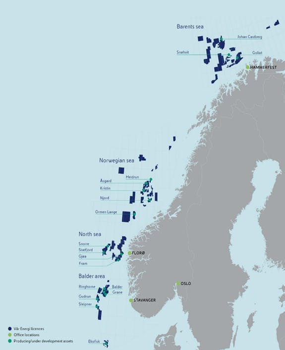 Vår Energi offshore projects Vår Energi offshore projects
