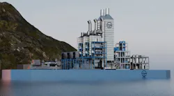 Rendering of the Ocean-Power led floating gas power plant with carbon capture.