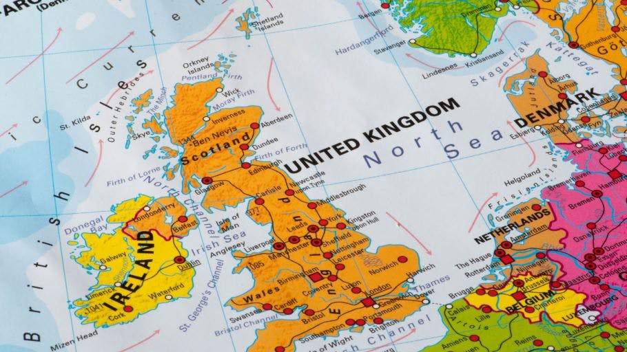 UK/North Sea map