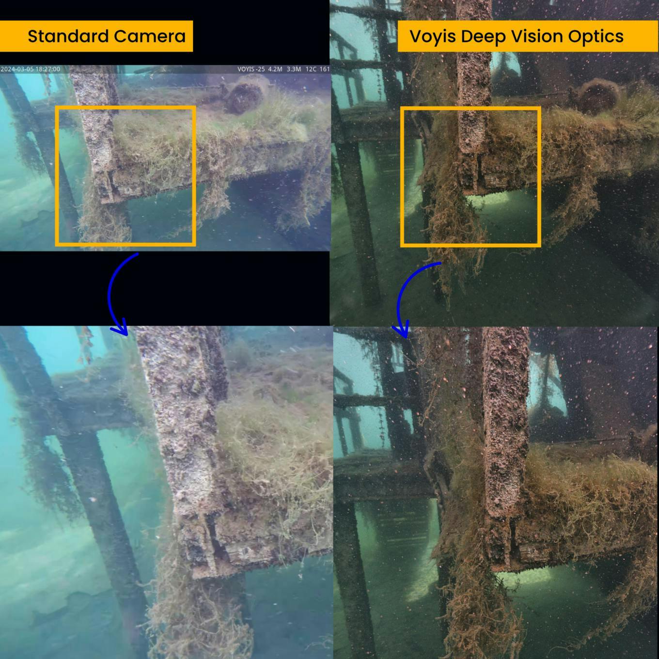 Deep Vision Optics versus standard camera comparison Deep Vision Optics versus standard camera comparison