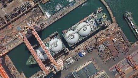 Fuji LNG vessel undergoing conversion