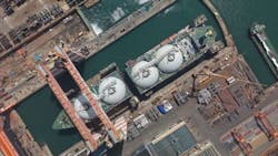 Fuji LNG vessel undergoing conversion Fuji LNG vessel undergoing conversion