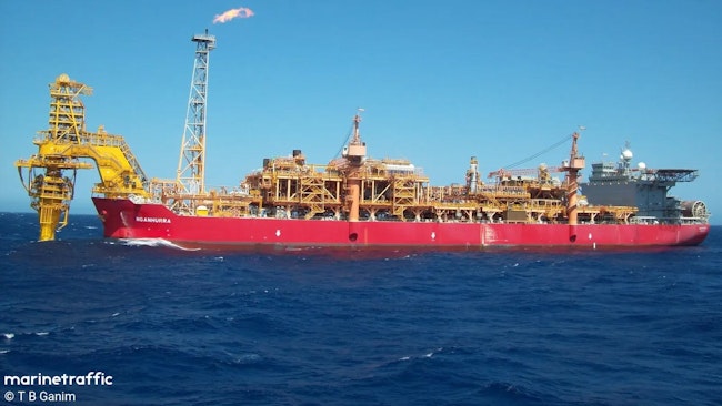 FPSO Nganhurra sails offshore