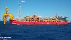 FPSO Nganhurra sails offshore FPSO Nganhurra sails offshore