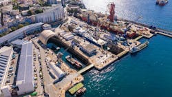 Deep Blue vessel in Gibdock’s Dock No.1 Deep Blue vessel in Gibdock’s Dock No.1