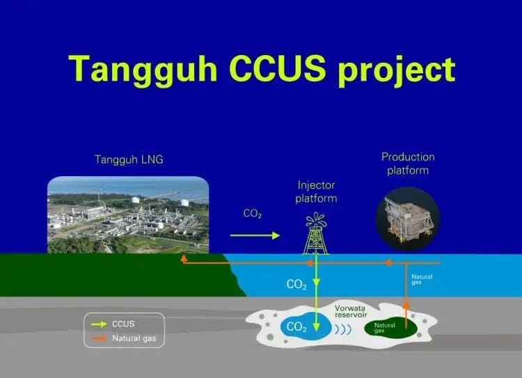 bp Tangguh CCUS project schematic. bp Tangguh CCUS project schematic.