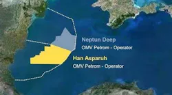 Map displays Bulgaria's Han Asparuh offshore block.