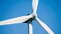 Closeup offshore wind turbine blades. Closeup offshore wind turbine blades.