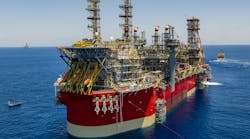 Energean Power FPSO offshore Israel. Energean Power FPSO offshore Israel.
