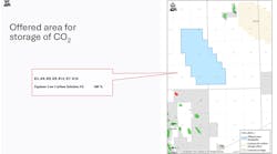 Map of offered area for storage of CO2 Map of offered area for storage of CO2