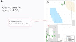 Map of offered area for storage of CO2 Map of offered area for storage of CO2