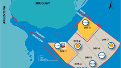 Map of AREA OFF-1 and AREA OFF-3 areas offshore Uruguay Map of AREA OFF-1 and AREA OFF-3 areas offshore Uruguay