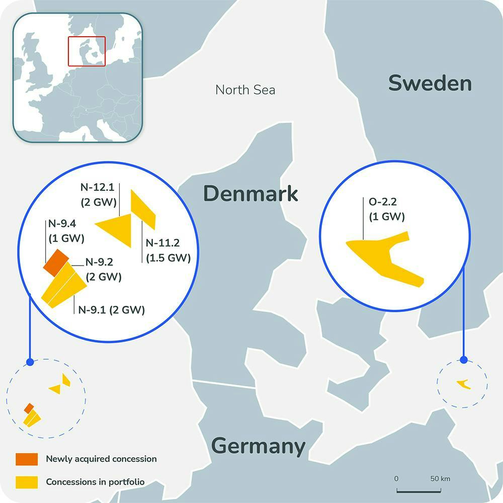 Map showing N-9.4 concession and the N-9.1 and N-9.2 sites. Map showing N-9.4 concession and the N-9.1 and N-9.2 sites.