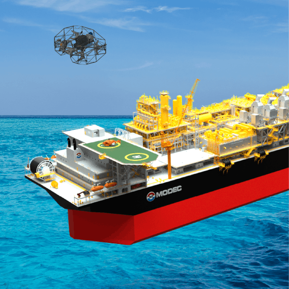 Terra UT drone approaches an FPSO.