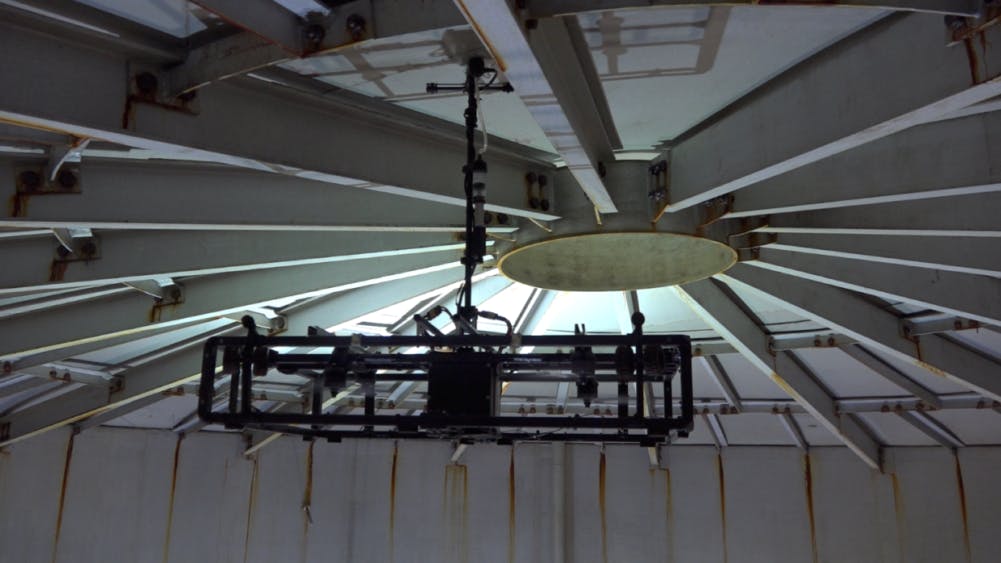 Drone performs inspection.