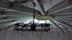 Drone performs inspection. Drone performs inspection.