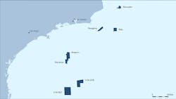 map of Equinor Santos Basin assets. map of Equinor Santos Basin assets.