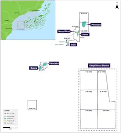 Karoon Energy map of assets in Santos Basin. Karoon Energy map of assets in Santos Basin.
