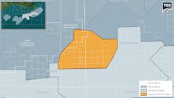 TGS-created Gulf of Mexico map showing seismic surveyed areas. TGS-created Gulf of Mexico map showing seismic surveyed areas.
