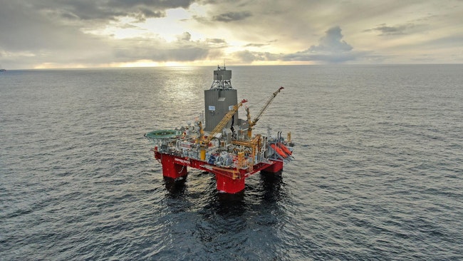 Deepsea Yantai drilling unit offshore.