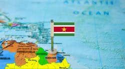 Map of Suriname and surrounding countries, with Atlantic Ocean. Map of Suriname and surrounding countries, with Atlantic Ocean.