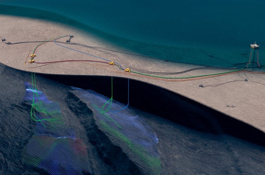 Fram Sør subsea project illustration. Fram Sør subsea project illustration.