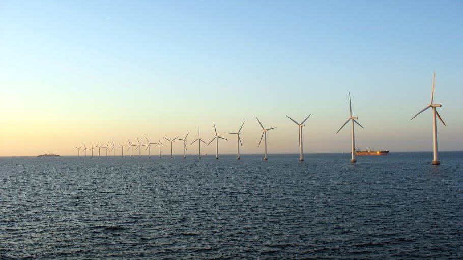Offshore wind farm near Copenhagen, Denmark.