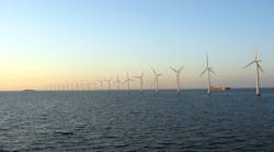 Offshore wind farm near Copenhagen, Denmark. Offshore wind farm near Copenhagen, Denmark.