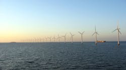 Offshore wind farm near Copenhagen, Denmark. Offshore wind farm near Copenhagen, Denmark.