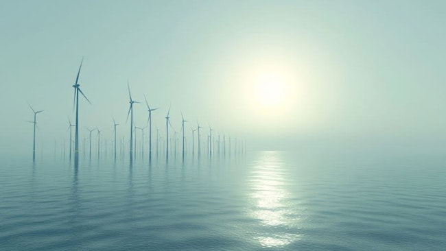 AI-generated offshore wind farm.