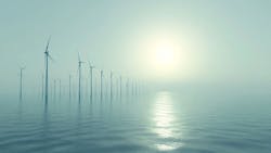 AI-generated offshore wind farm. AI-generated offshore wind farm.