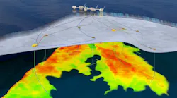 The illustration shows the two new subsea templates (marked in yellow) and the existing infrastructure from phases 1 and 2.