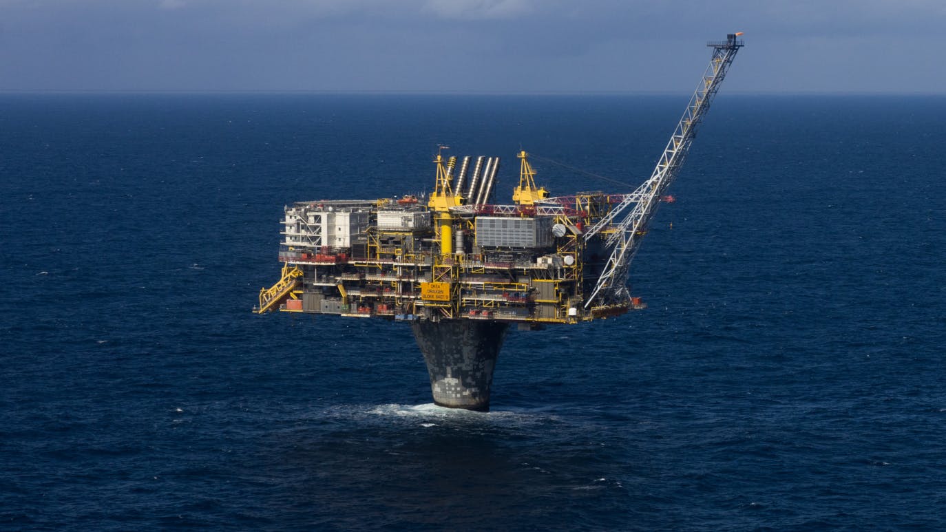 Draugen offshore oil field in the Norwegian Sea.