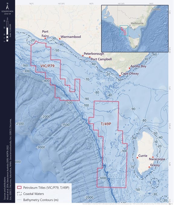 ConocoPhillips map of permit areas in Otway Basin