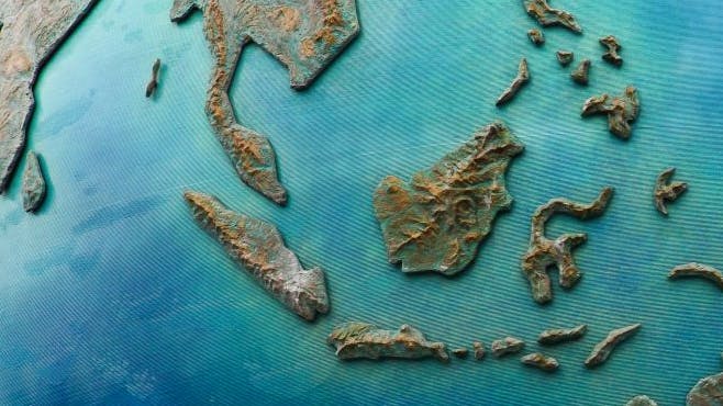 earth map with focus on Malaysia