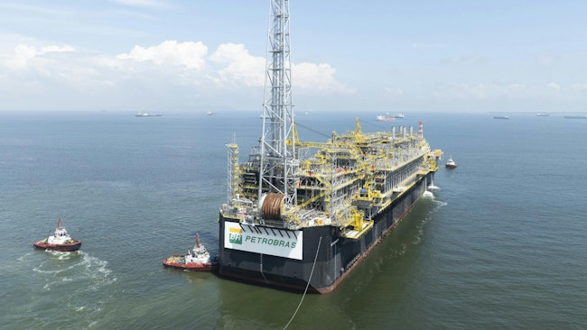 The P-78 FPSO is sailing to the Buzios Field offshore Brazil.