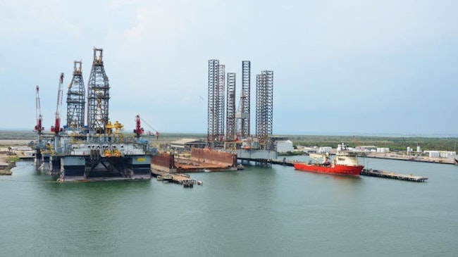 offshore rigs being repaired and refurbished near the US Gulf