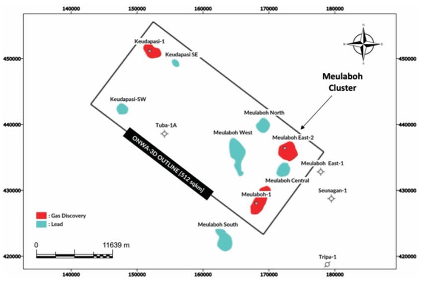 Figure 2 – Location Map of ONWA 3D Seismic and Meulaboh Cluster