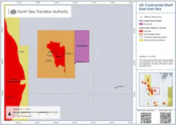 NSTA map of UK Continental Shelf East Irish Sea licenses